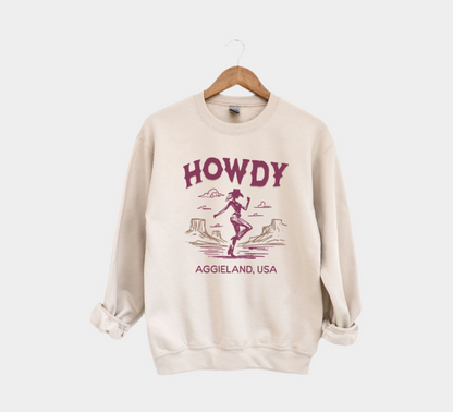 Howdy from Aggieland Western Crewneck Sweatshirt