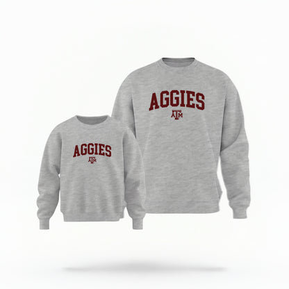 Daddy and Me Aggies Varsity Crewneck