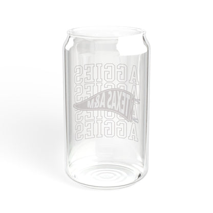 Aggies Pennant 20oz Can Glass Tumbler