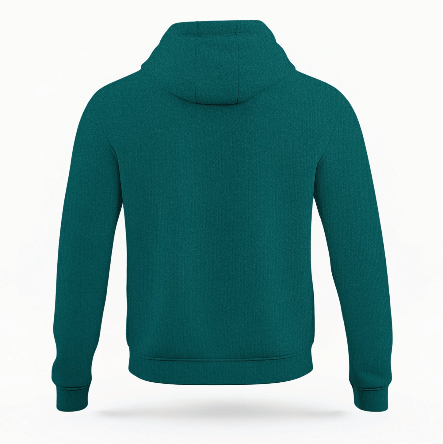 The Emerald Green Breckenridge Colorado Varsity Organic Cotton Hoodie lays flat on a white background.