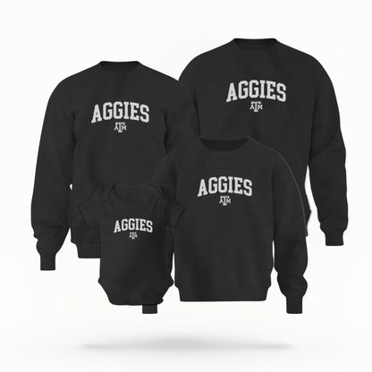 Full Family Matching Aggies Varsity Crewneck Grey