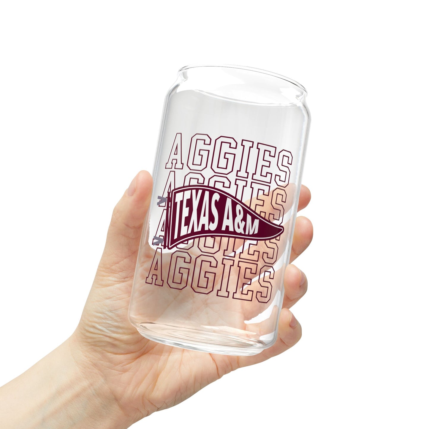 Aggies Pennant 20oz Can Glass Tumbler