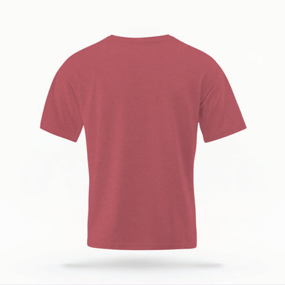 The red Houston Cougars Basketball vintage t-shirt lays flat on a white background. The ﻿Houston Cougars Basketball graphic is in bold white in a scripted font style.