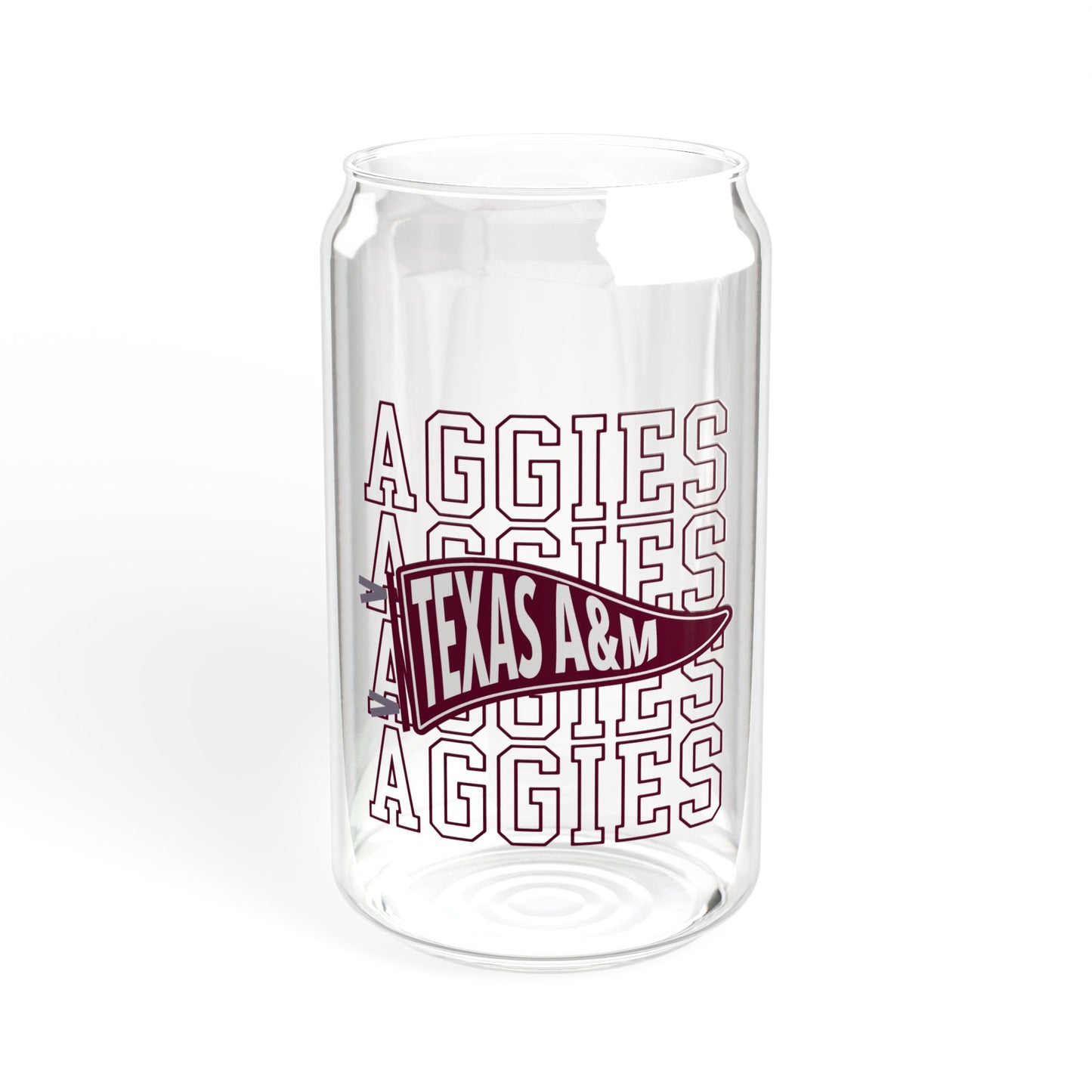 Aggies Pennant 20oz Can Glass Tumbler