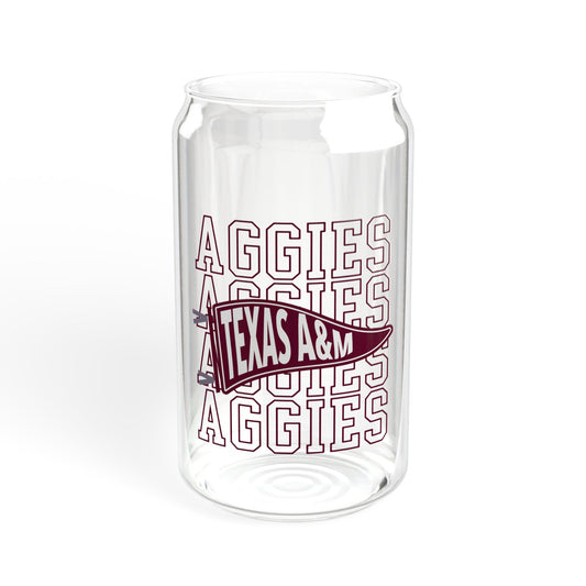 Aggies Pennant 20oz Can Glass Tumbler