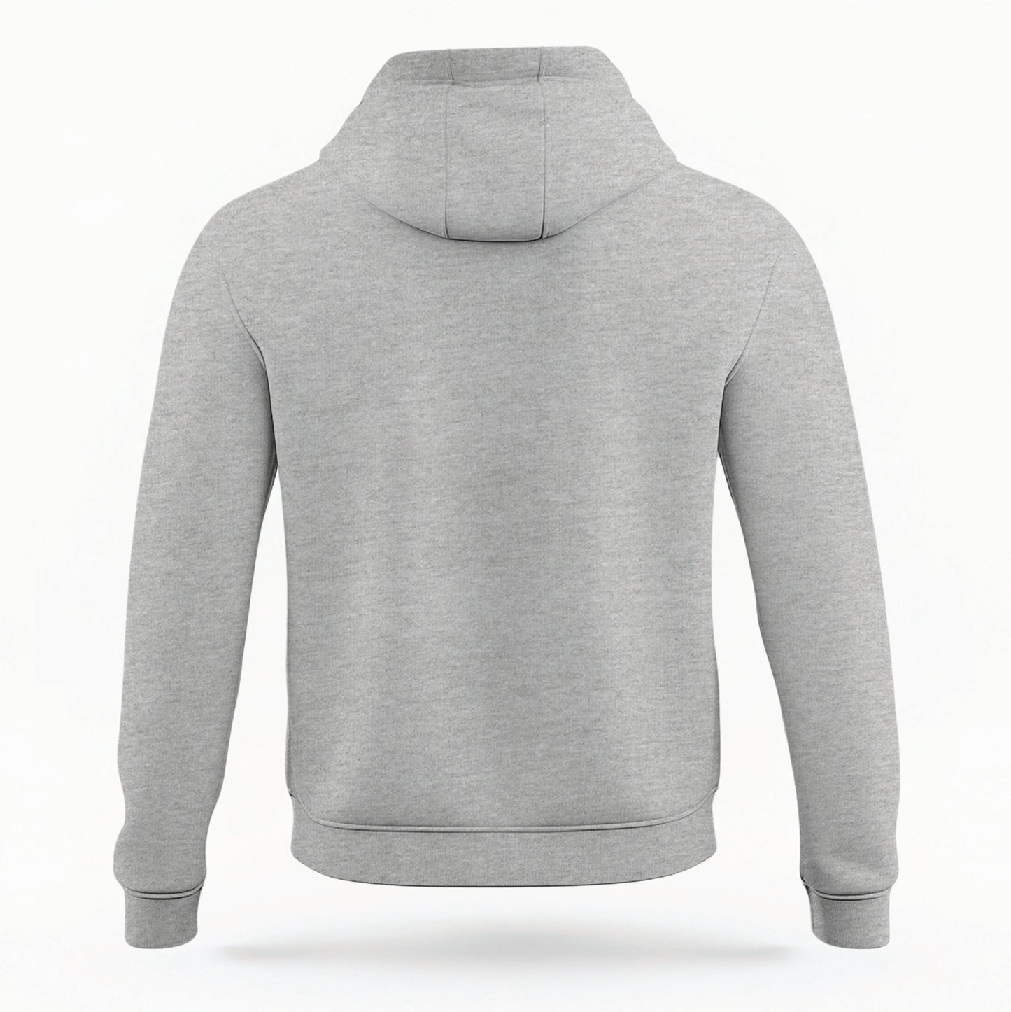 The Heather Gray Breckenridge Colorado Varsity Organic Cotton Hoodie lays flat on a white background.