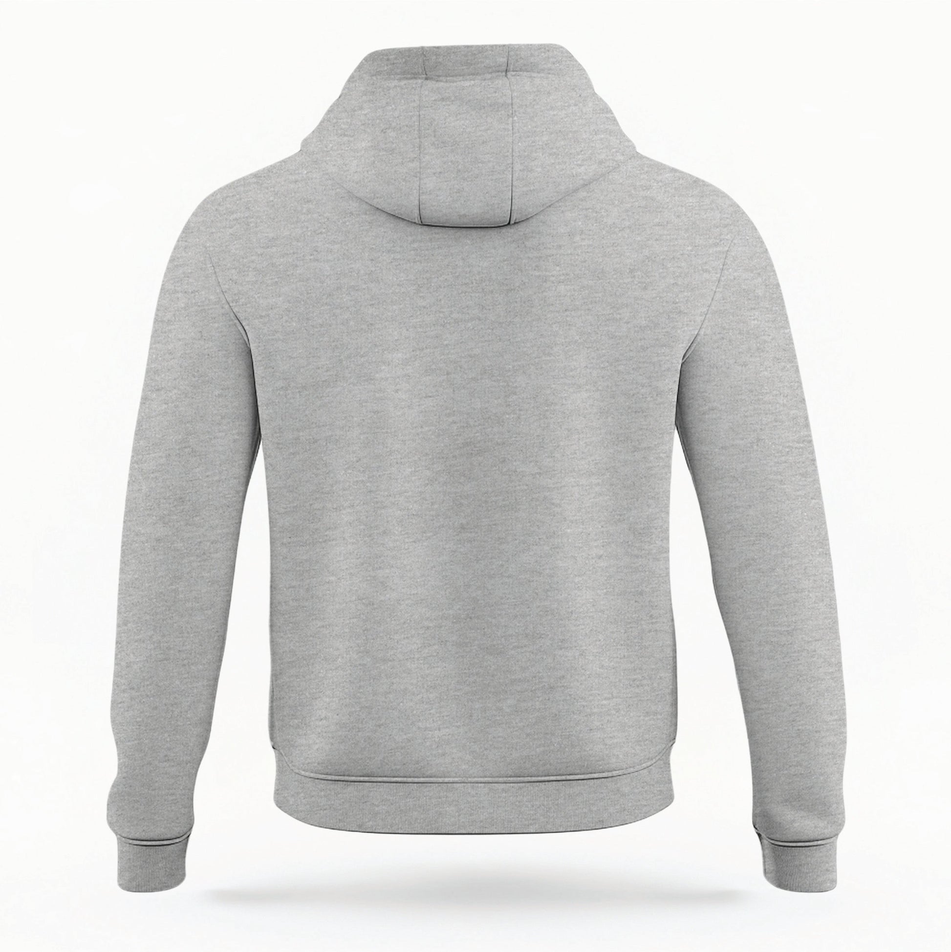 The Heather Gray Breckenridge Colorado Varsity Organic Cotton Hoodie lays flat on a white background.