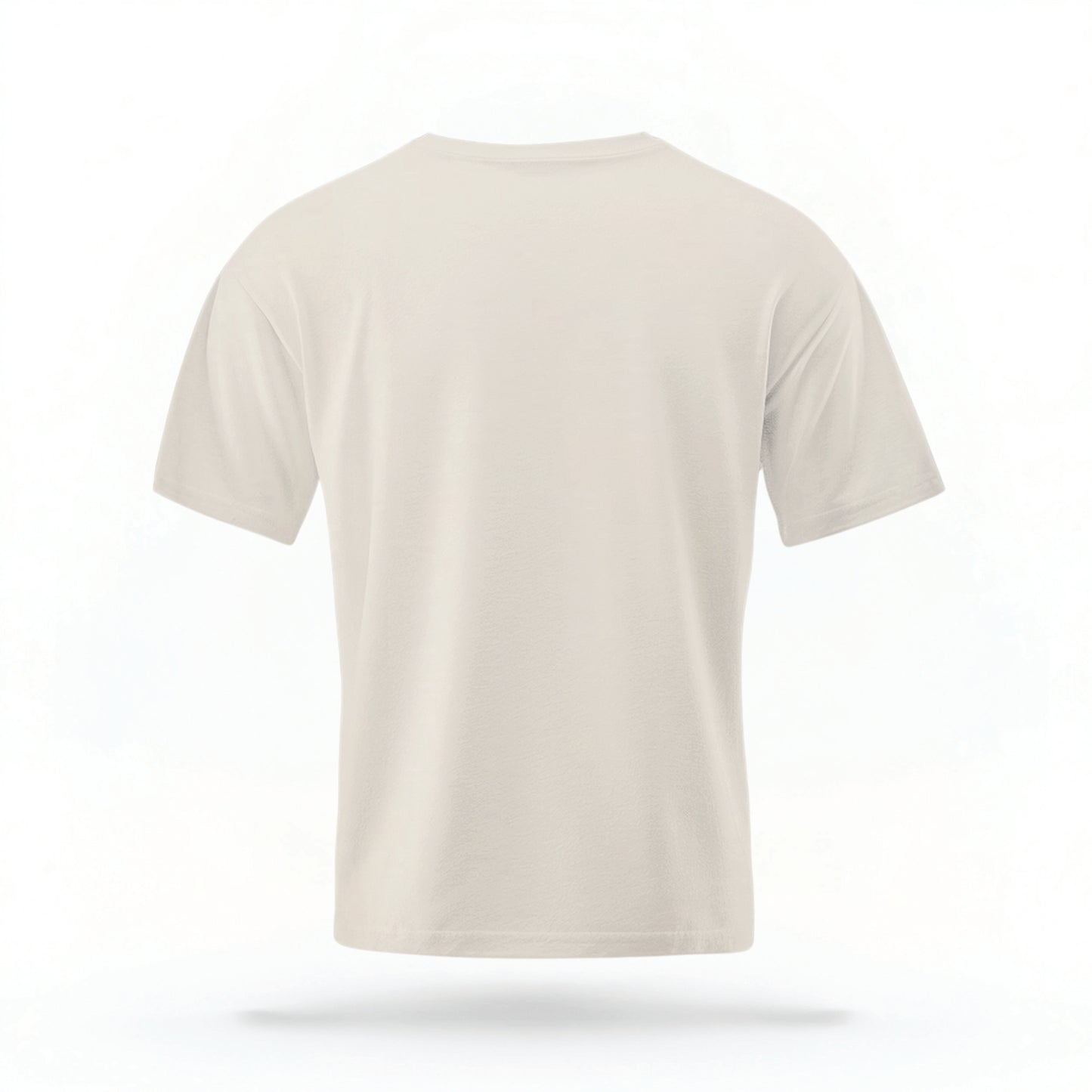 The Ivory Adult Unisex Georgia Peach Social Club T-shirt stands against a white background.  The Georgia Peach  graphic is in bold orange and green in a  preppy old money style. 