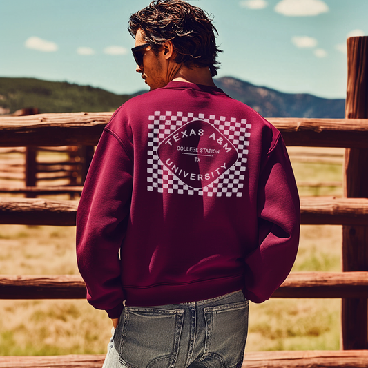 Texas A&M Checkered Crewneck Sweatshirt
