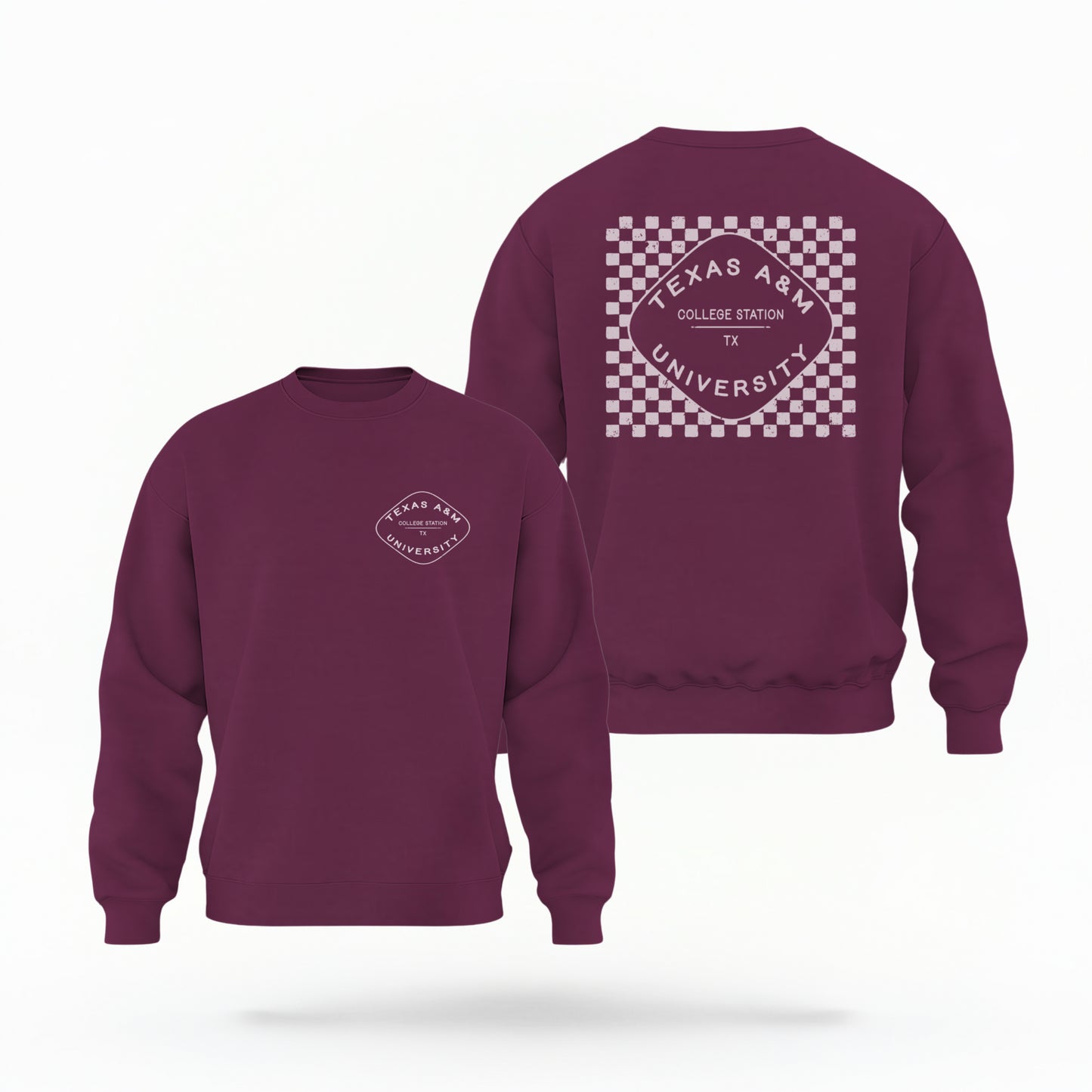 Texas A&M Checkered Crewneck Sweatshirt