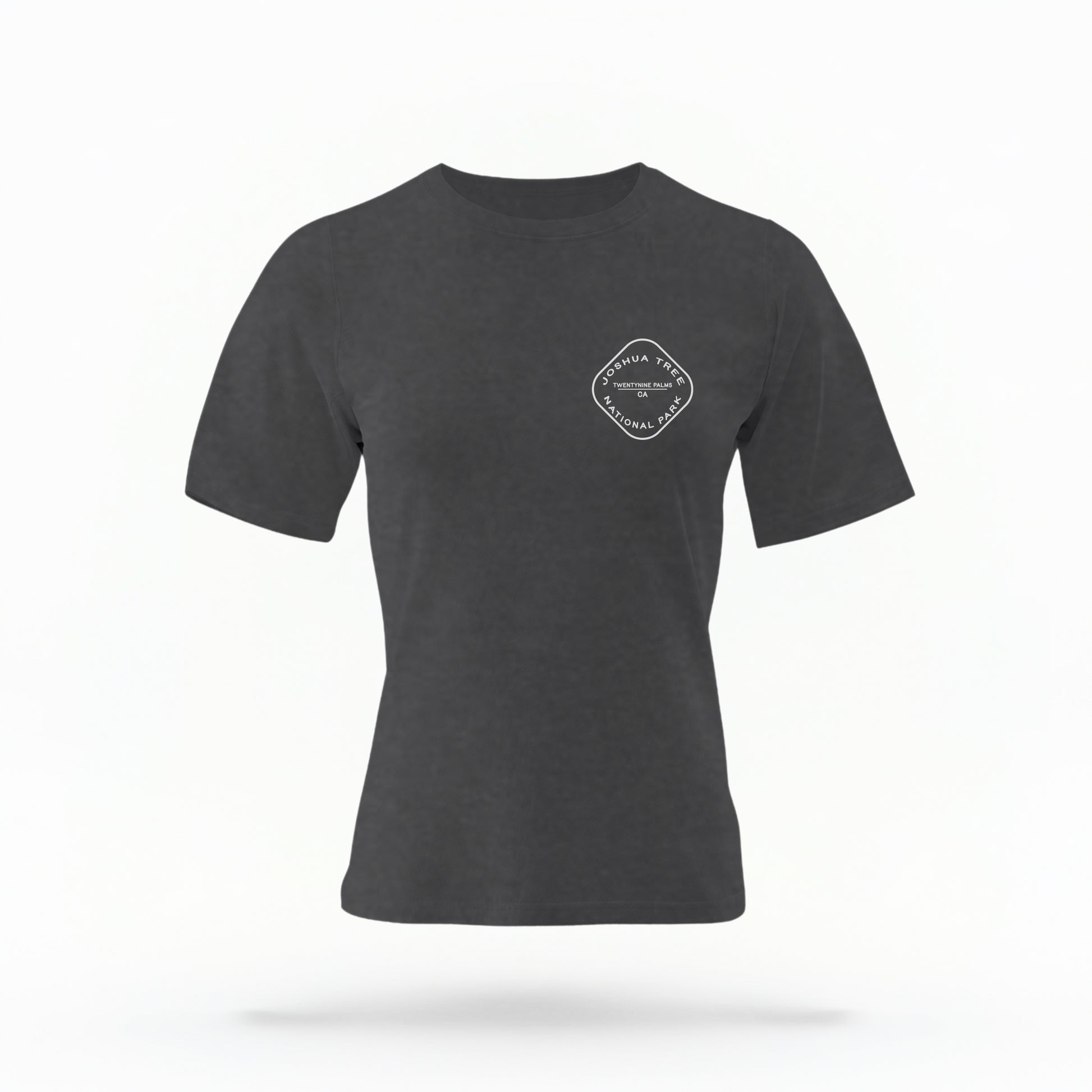 The Pepper Joshua Tree Retro Checkered Comfort Colors T-shirt lays flat on a white background. The ﻿Joshua Tree Retro Checkered﻿ graphic is in bold white in a Retro style.