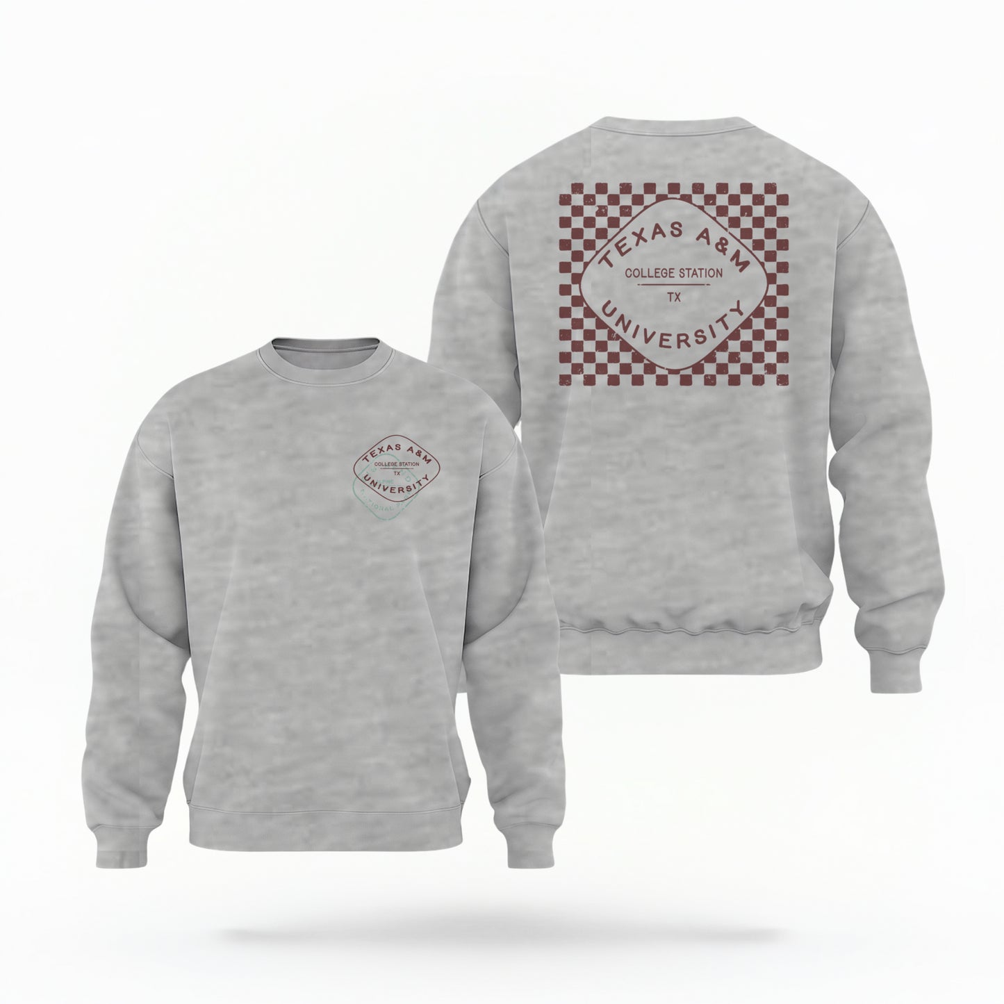 Texas A&M Checkered Crewneck Sweatshirt