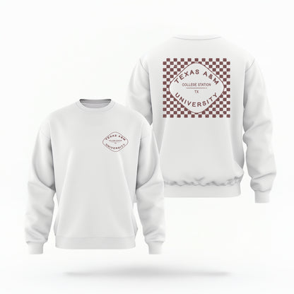 Texas A&M Checkered Crewneck Sweatshirt