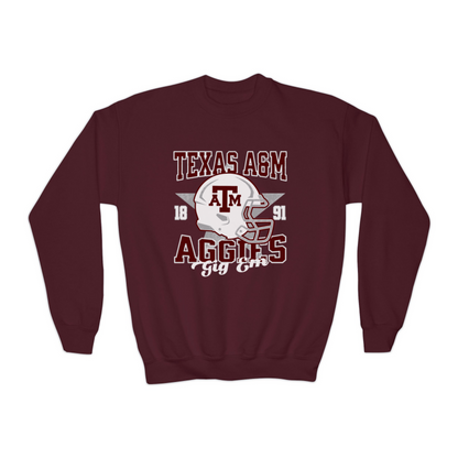 Youth Texas A&M Aggies Football Crewneck Sweatshirt