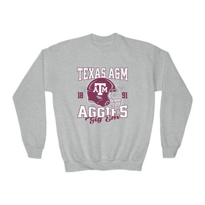 Youth Texas A&M Aggies Football Crewneck Sweatshirt