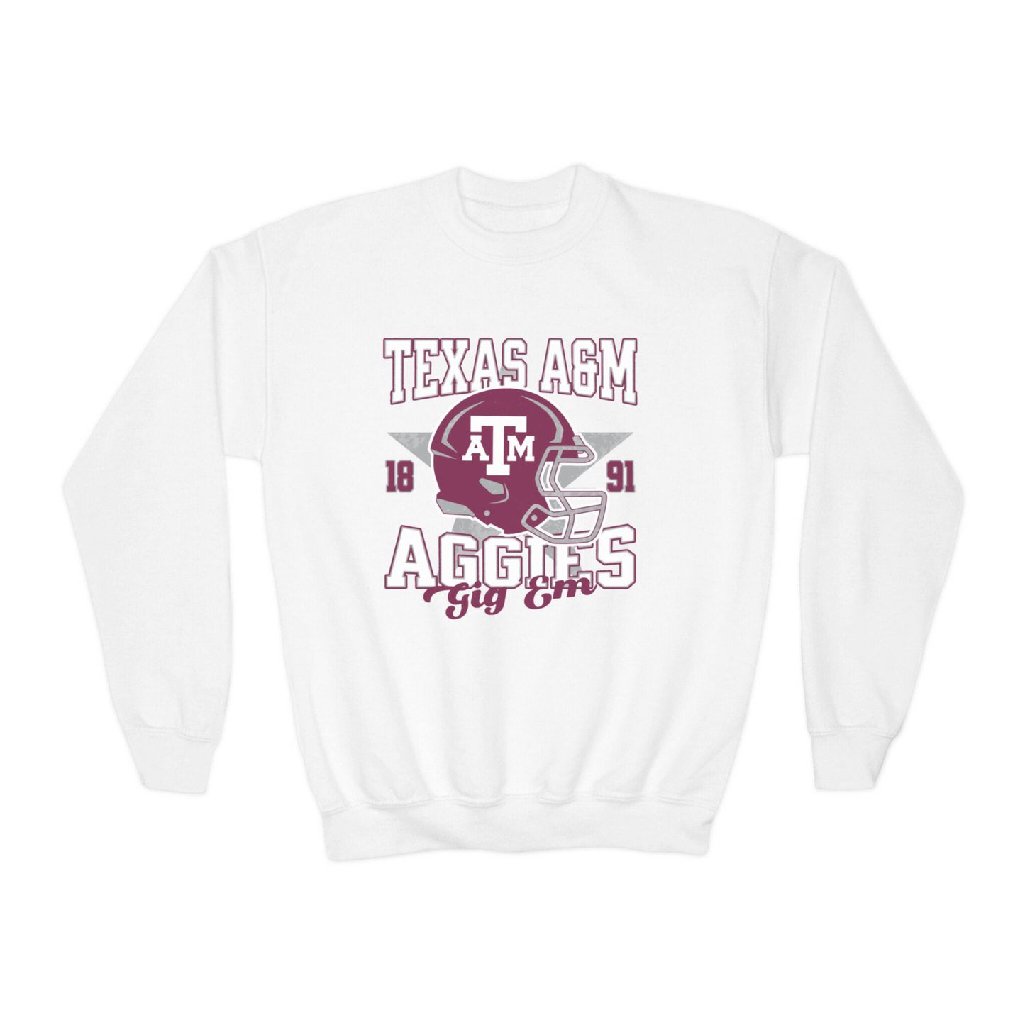 Youth Texas A&M Aggies Football Crewneck Sweatshirt